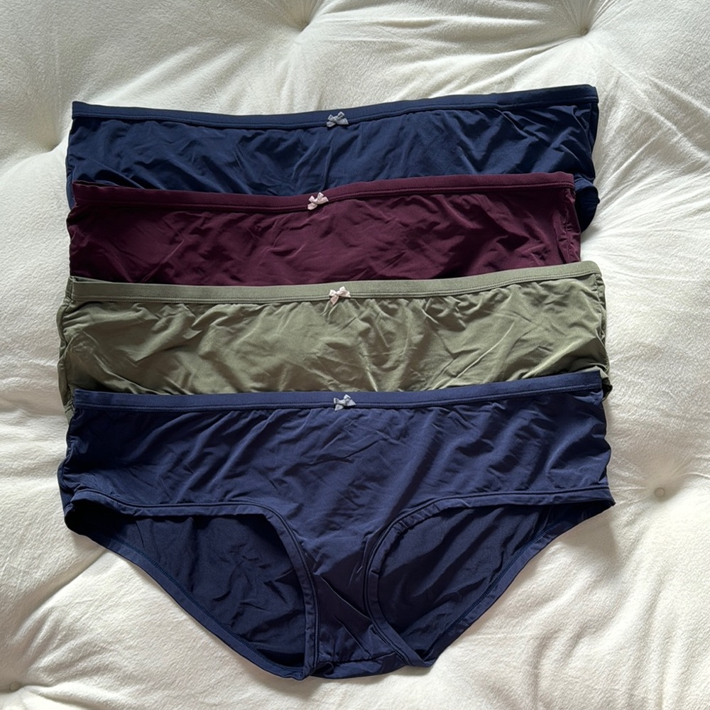 4 Pairs of Aerie Boybrief Panties - Navy, Burgundy, Olive